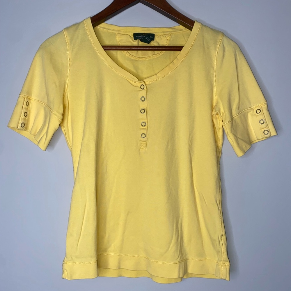 Lauren Jeans Co Ralph Lauren Yellow Women's Top Size Small - Minor Flaw